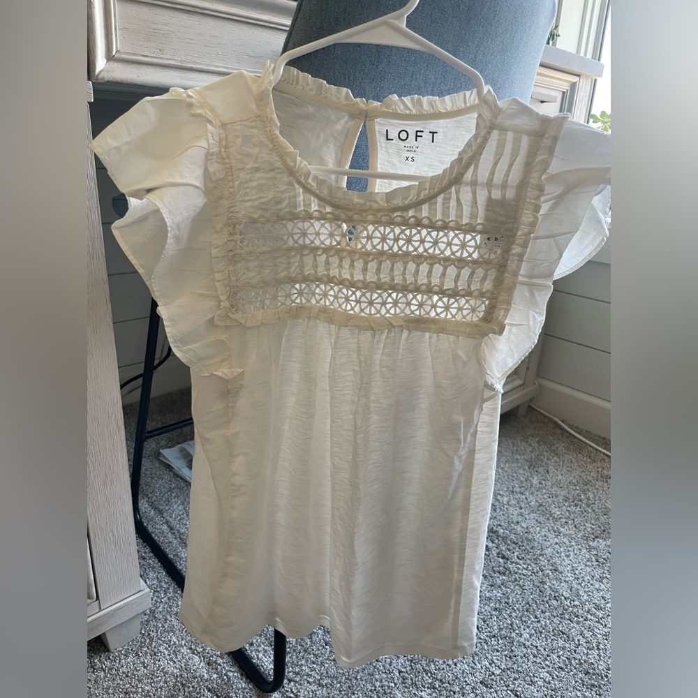 Loft ruffle sleeve top